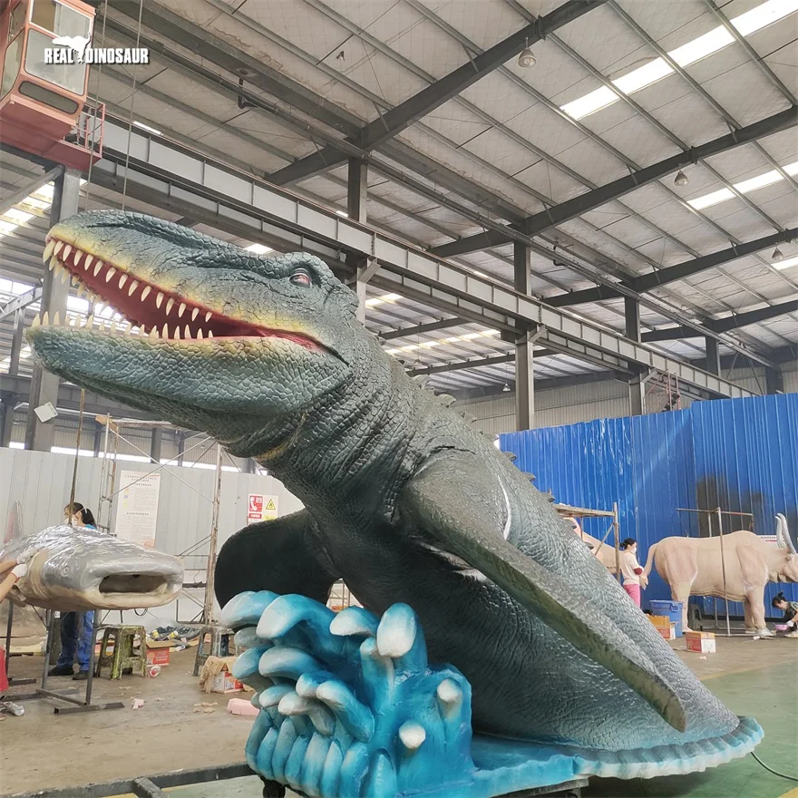 Water Park Customized Life Size Mosasaur Animatronic Marine Animal for Sale
