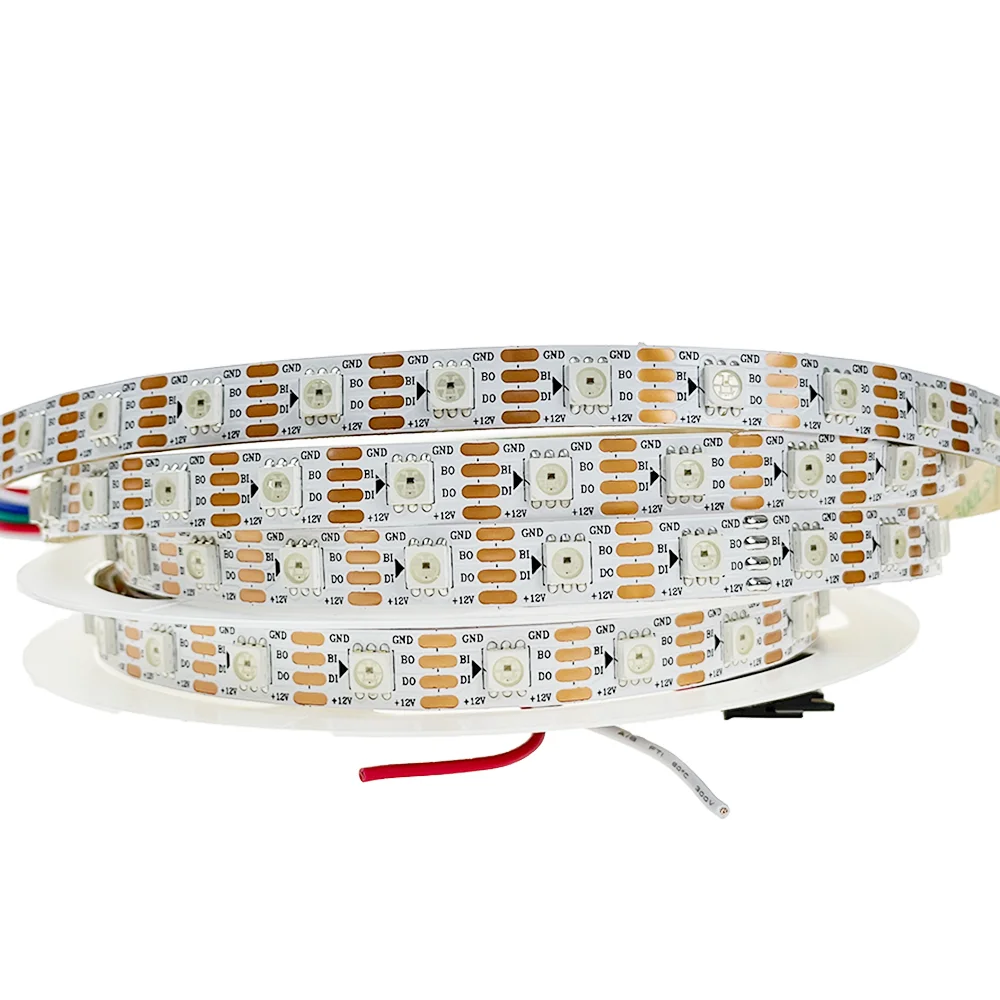 Высококачественная 16 66 резка DC 12 В 8 Вт Волшебная 5050 RGB WS2815 60 светодиодов цифровая Адресуемая светодиодная лента IP65 IP67 Светодиодная