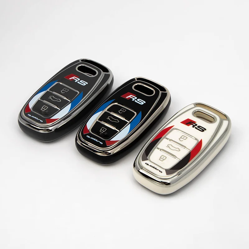 SHANCHI Luxury TPU Car Key Case Cover Auto Accessories Supplier for Audi Series Vehicle Protection Fashion Model Fit