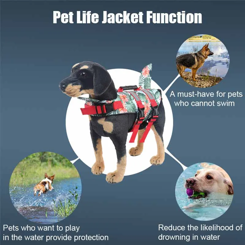 PiCiPaw High Flotation Dog Life Jacket with Rescue Handle Reflective Pet Swimming Vest Safety Vest