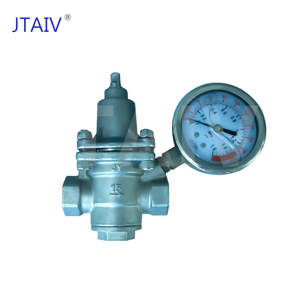 JTAIV  pressure reducing valve Adjustable RV Water Gauge DN20 3/4 inch stainless steel High Pressure Reducing Valve