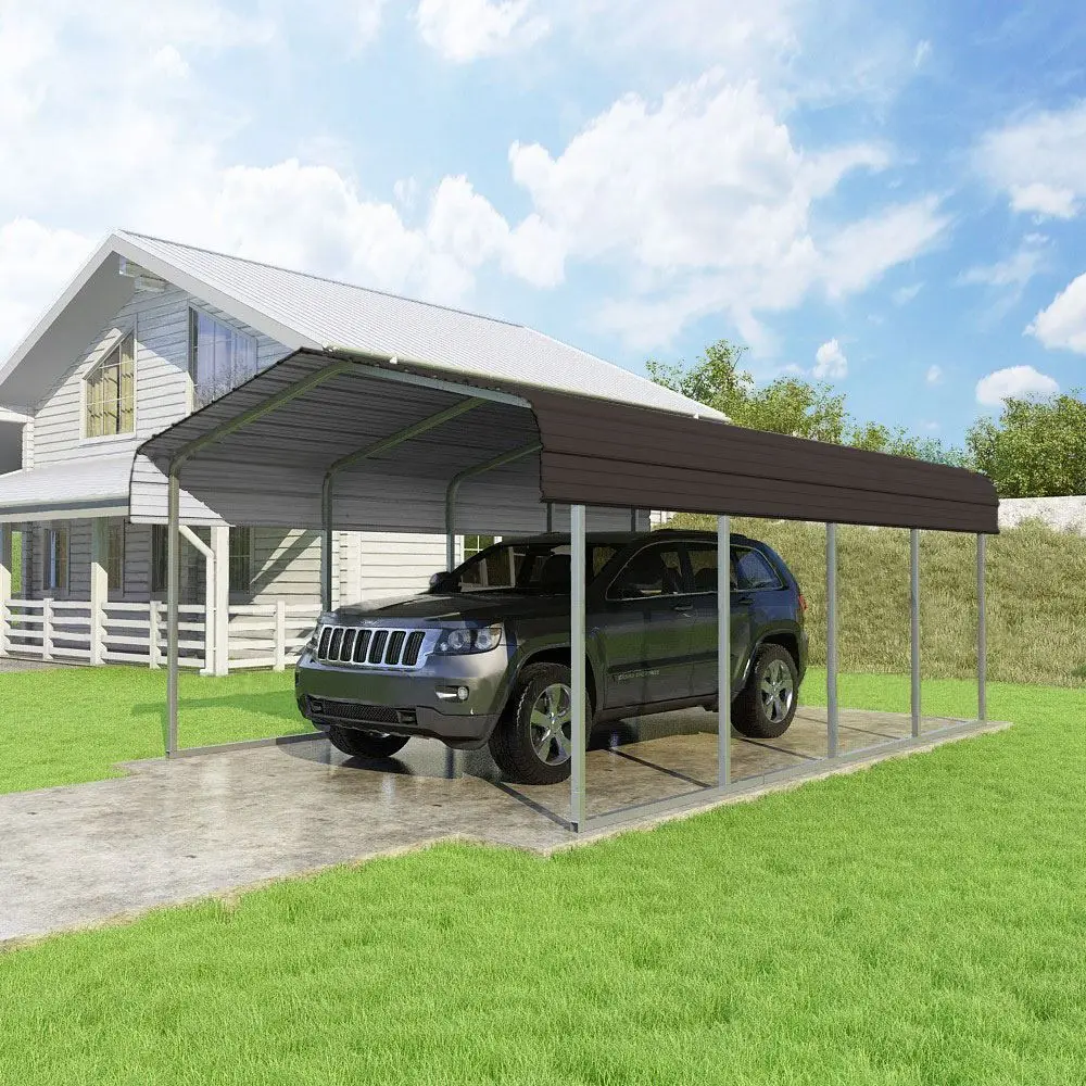 12 FT.W x 20 FT.D Carport with Galvanized Steel Roof Metal Carport Car Canopy and Shelter