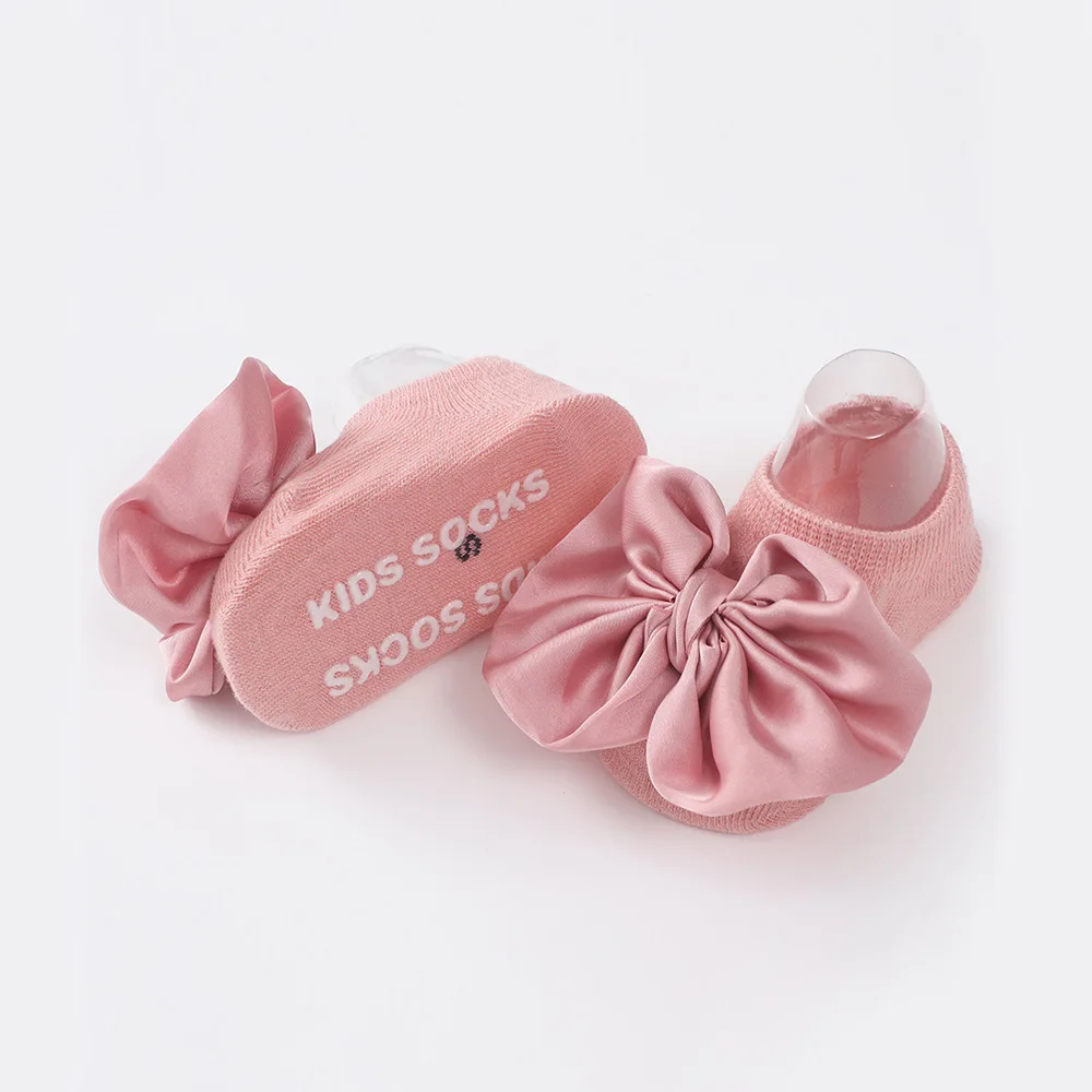 Newborn Baby Socks and Headband Set Autumn and Winter Baby Mid Tube Anti Slip Floor Socks Wholesale Cute Cartoon Infant Socks