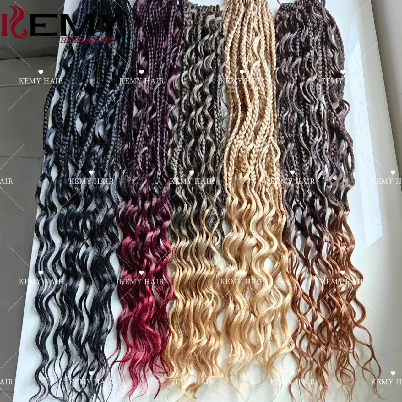 KEMY HAIR Synthetic River Locs  Braids Low Temperature Fiber Corchect Braiding Hair Extension Per-looped Braids for Women