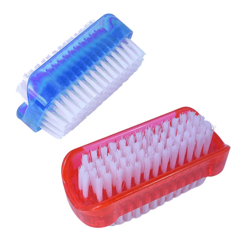 Plastic Double Sided Nail Dust Brush Nail Scrubber Cleaning Brush