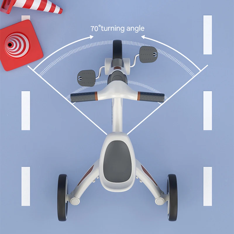 Purorigin OEM Wholesale Multi-function 4-in1 Portable Folding 3 Wheel Cycle Baby Balance Bike Tricycle for Kids 1 to 6 Years Old