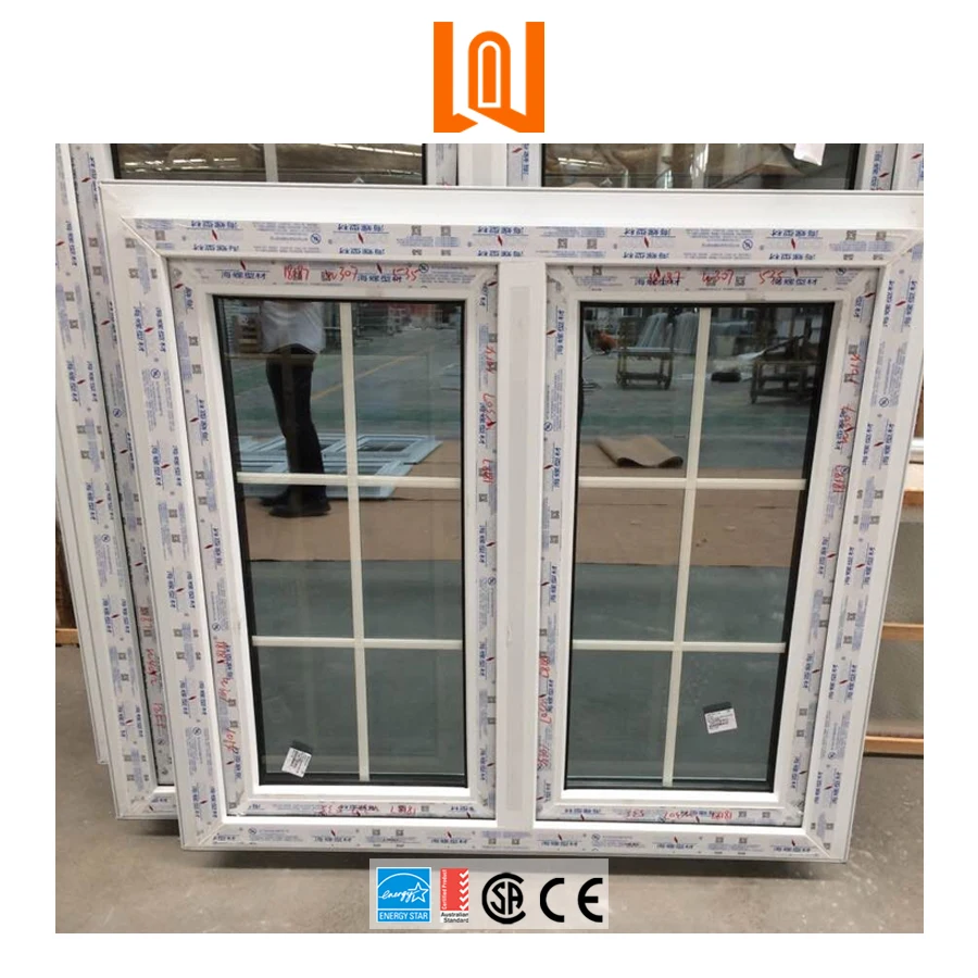 WANJIA european style latest simple design vinyl windows custom double glazed french windows