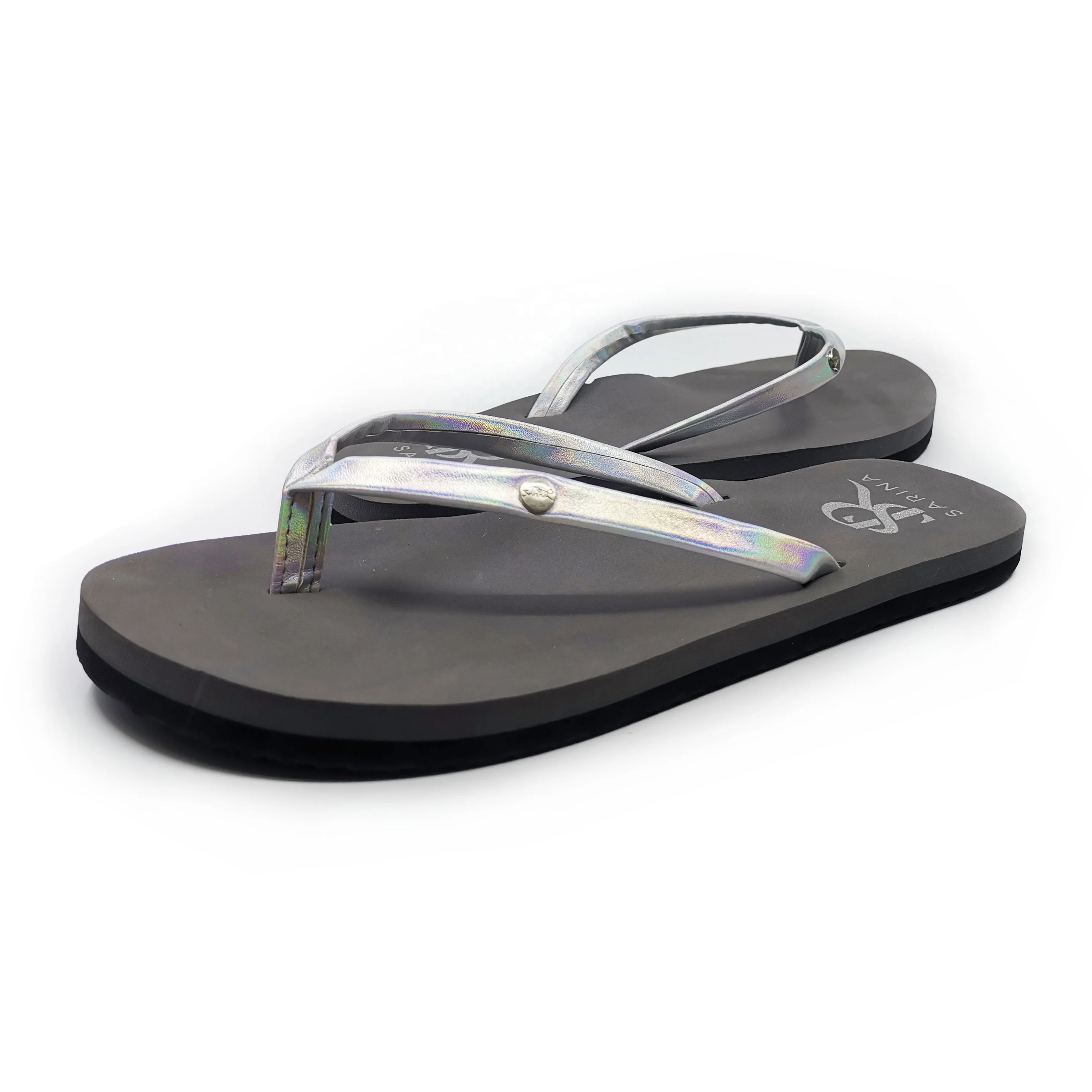 
New fashion design golden silver PU upper soft eva sole summer slipper sandals for women elegant ladies flip flop 