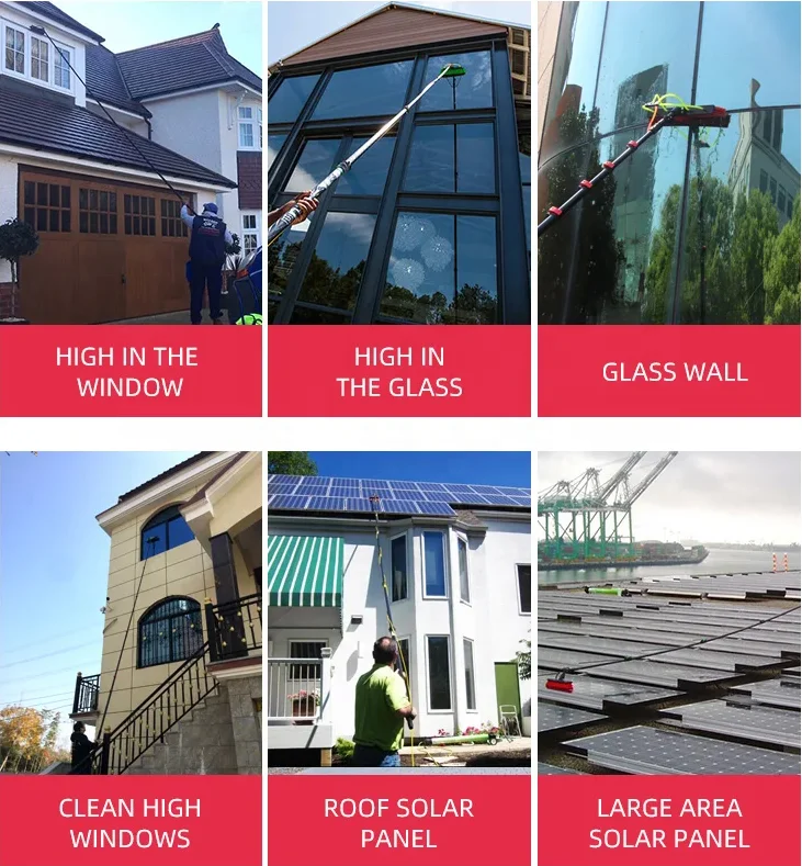 Advanced Solar Panel Brush with Adjustable Handld Removes Dirt and Other Impurities from All Types of Solar Panels