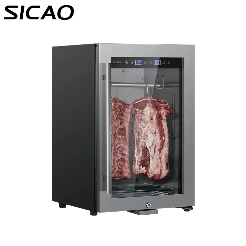 SICAO Beef Saussages Meat Dry Aging Aged Cooler Refrigerator Fridge Display Dri Ager Cabinet For Home 63L 1-22C° Humidity 50-85%