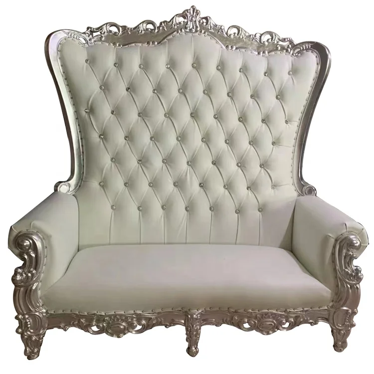 Luxury Royal Wedding Sofa High-Back King Throne Chair for Bride Groom Fabric Hotel Chairs for Bedroom
