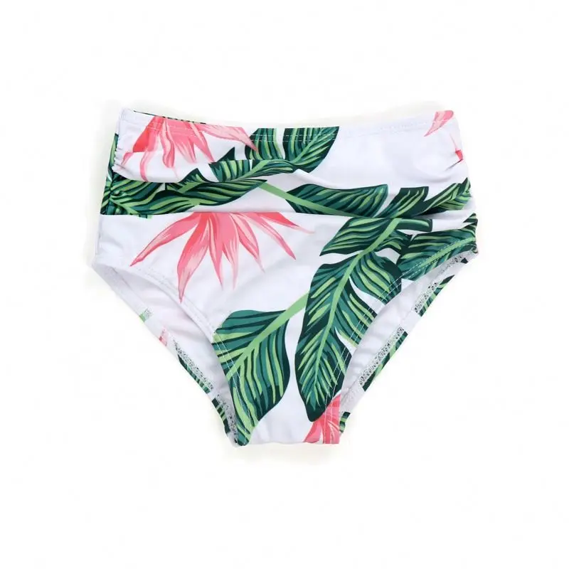 2021 New Mommy And Daughter Swimsuit Flower and leaf Mom And Me  Baby Bikini Swimsuit