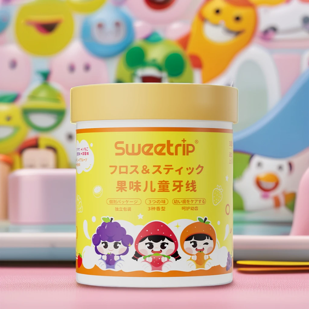Chinese products wholesale portable Fruit Flavors Fluoride Coated Grape Flavors kids dental floss