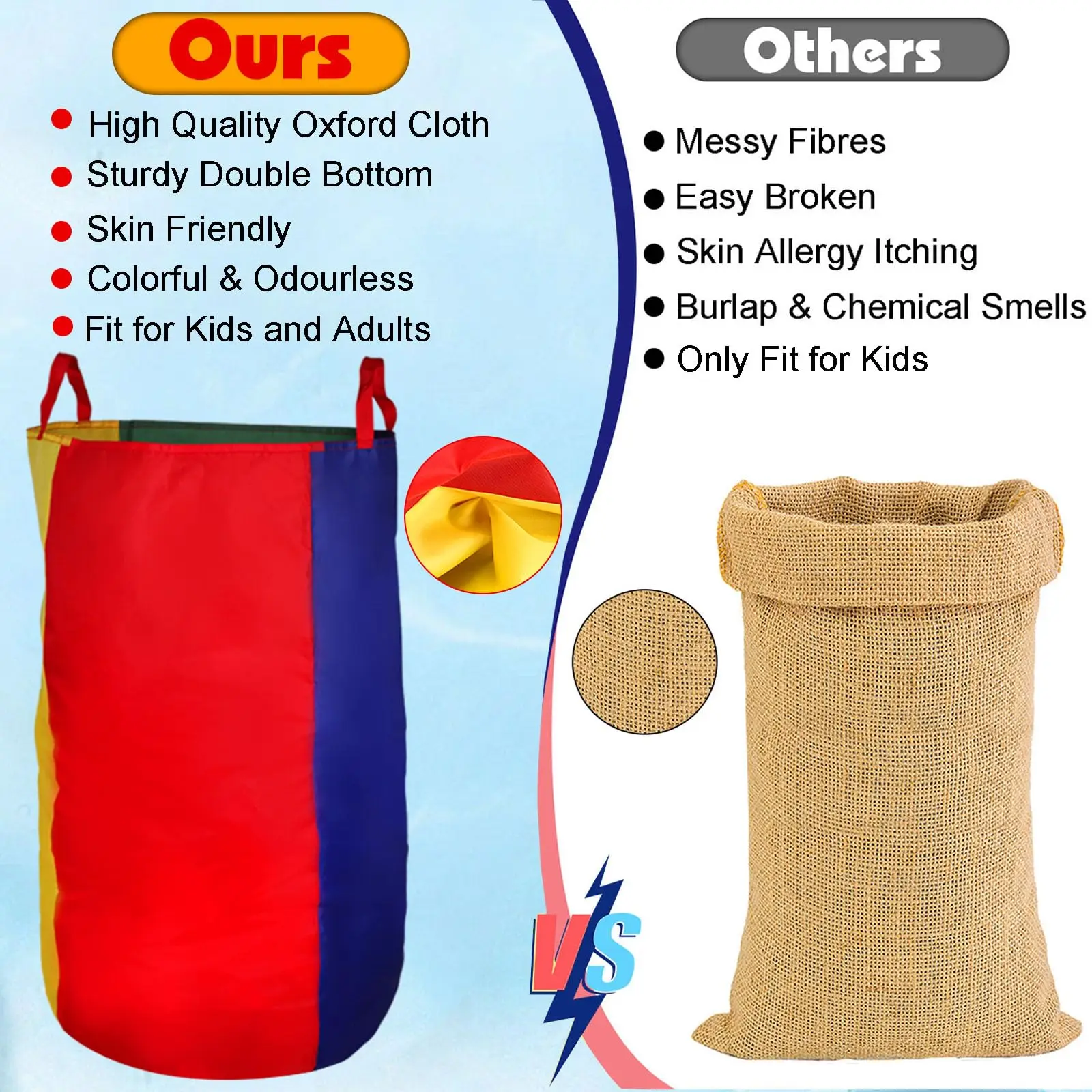 Sensory Autism Stress Relief Training Equipment Kinggarden Fitness Exercise Early Education Potato Sack Race Bags For Kids