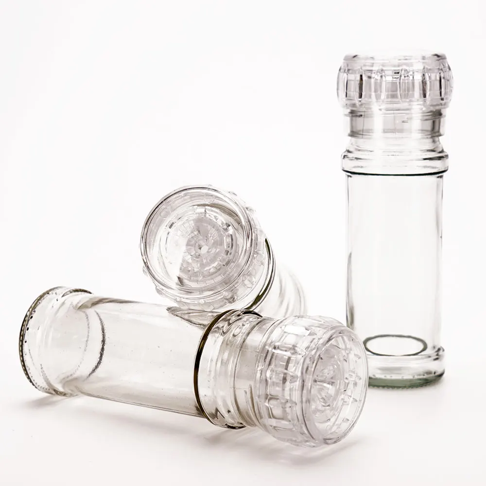 VISTA 50ml 60ml chili pepper hot sauce custom clear transparent glass bottle with metal screw cap