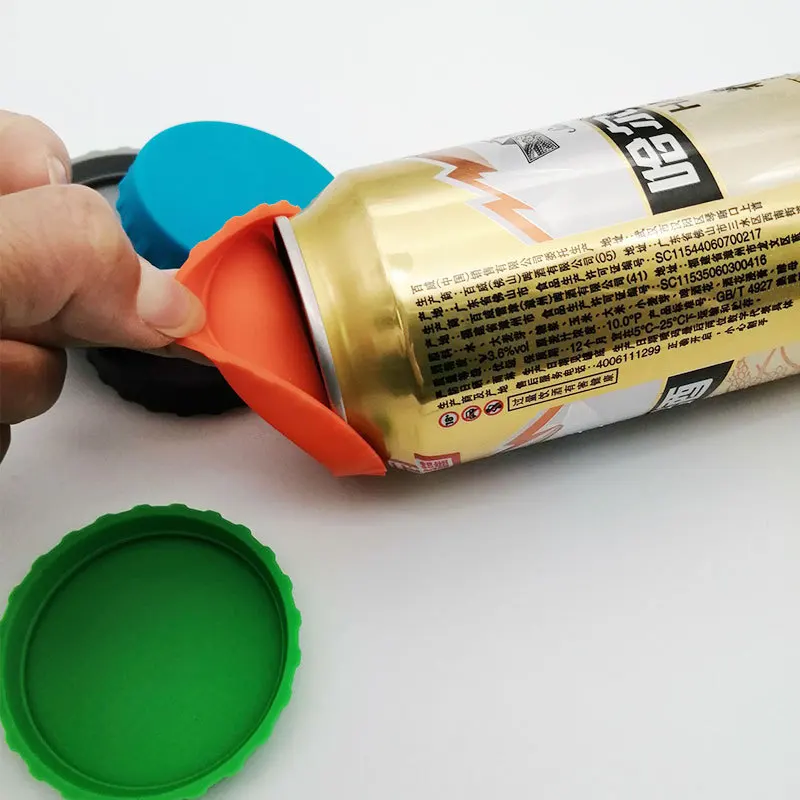 2024accept custom logo plastic Silicone Soda Can Lids cover Reusable Beer Can Top Cover Silicone Can Stopper silicone food cover
