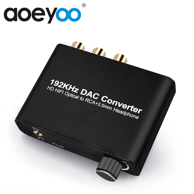 optical to stereo rca / 3.5mm converter Optical Coaxial Input Stereo audio L-R / 3.5mm Headphone output with volume adjustment
