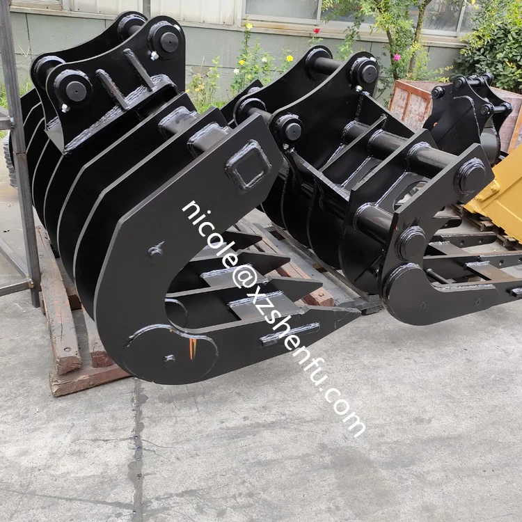 Excavator Attachment of Curved Scoop Root Rake 12T Digger Attachment with Good Quality