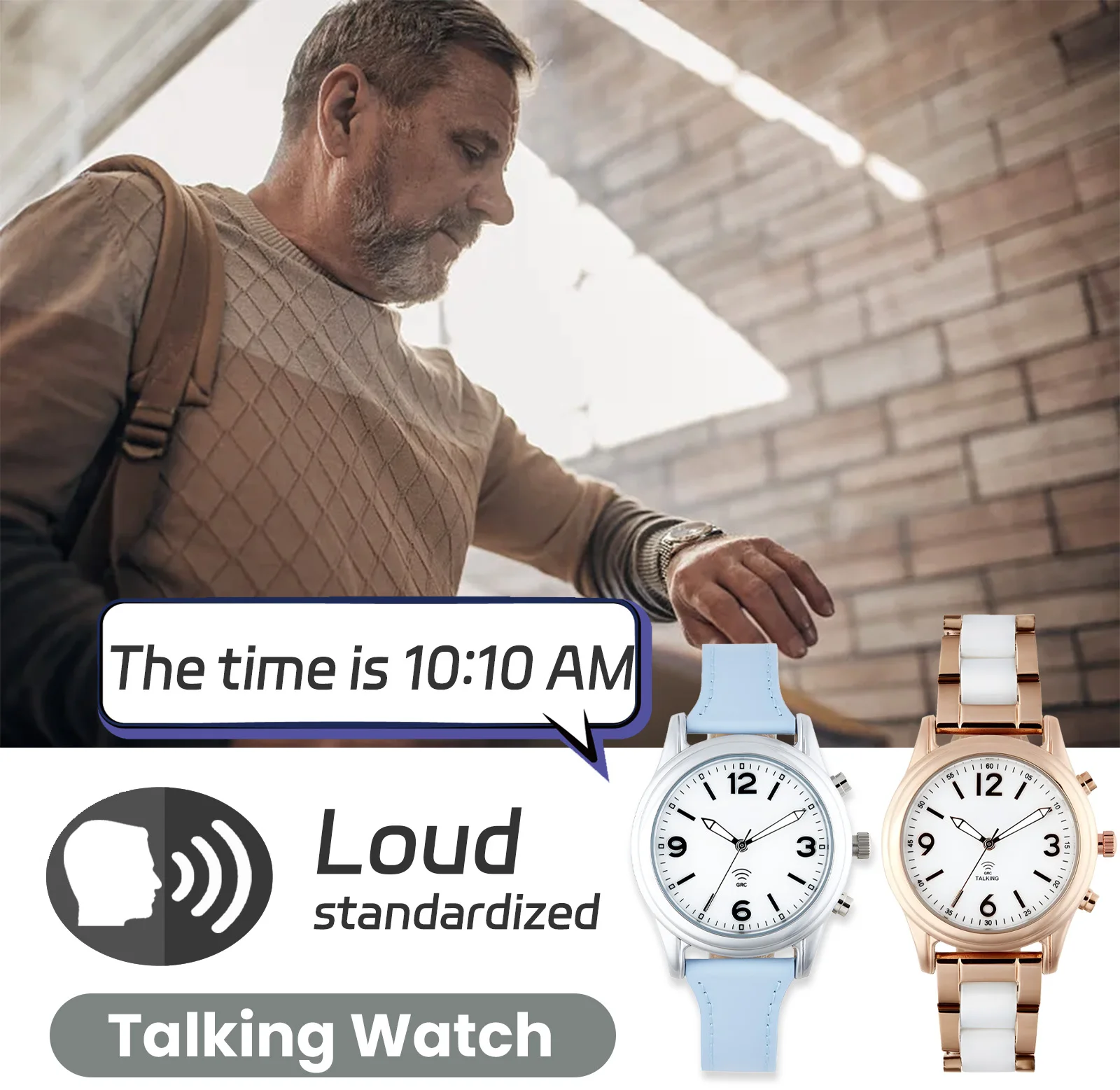Digital Talking Watch for Ladies with American Accent Voice  speak time for Visually impaired, Elderly or Blind People