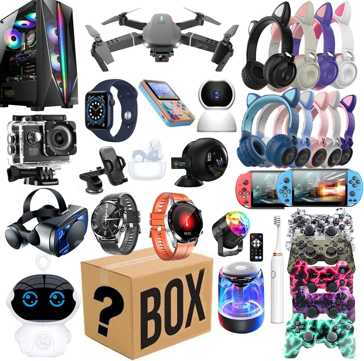 Halloween Sale 3C Electronics Lucky Mystery Boxes Novelty Gifts Party Toys May Receive Smart Watches Tablet PC Mobile Phones