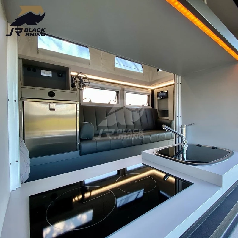 China manufactory bike caravan australia stands16ft semi off road caravans overland trailer