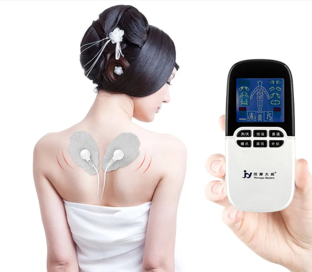 Electric Tens Massager Digital Therapy Muscle Stimulator Dual Output Rechargeable Pulse Massager with  LCD Screen