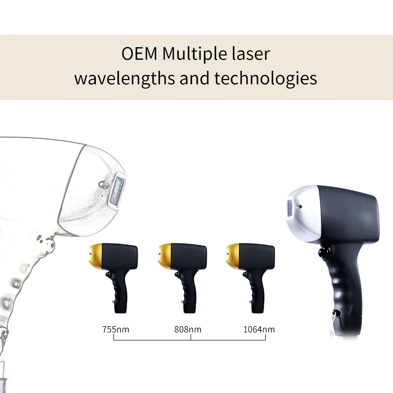 diode laser hair removal machine OEM logo Medical CE portable 755 808 1064 laser hair removal epilator 808nm diode laser