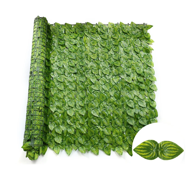 Landscape Wall Cheaper Artificial Green Hedge Privacy Ivy Roll Plastic Leaf Fence Covering