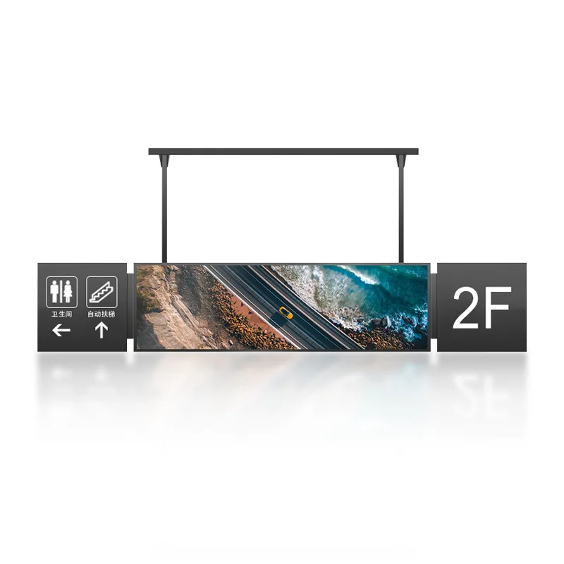 High Resolution Slim Shelf Bar LCD Screen Stretched Digital Signage Android Ultra Wide TFT Display Monitor for Supermarket