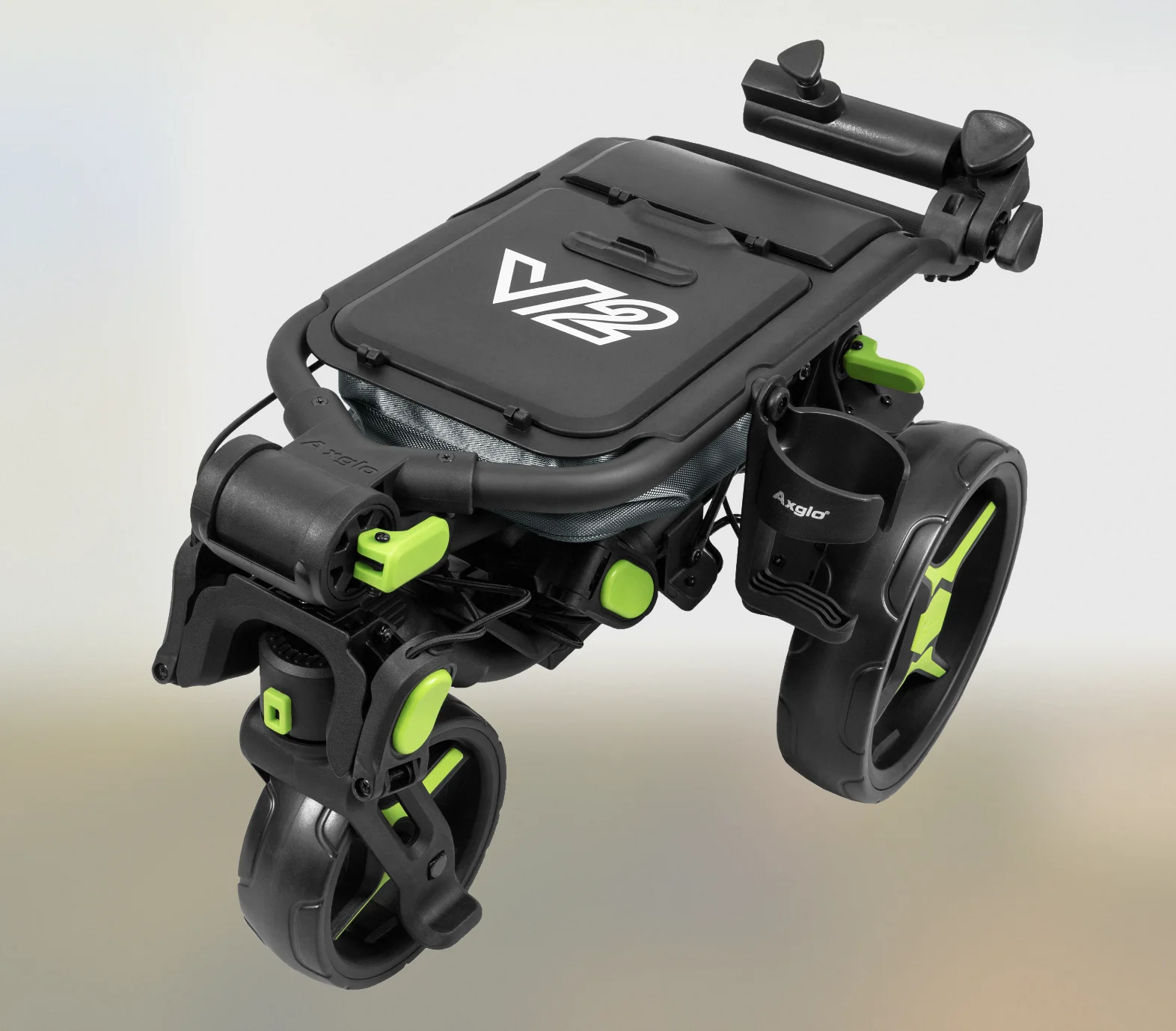 Axglo 3-wheel Lightweight Golf Push Cart Easy Foldable Golf Trolley with Umbrella Holder Swift Direction Control and Brake