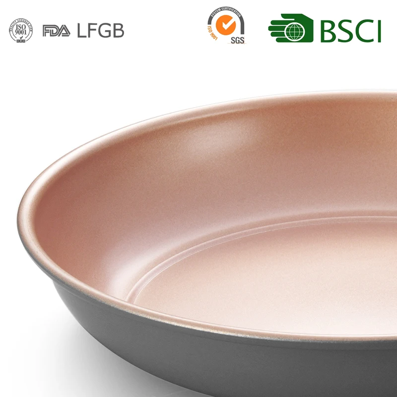 24cm Non stick Carbon steel frying pan with copper effect for gas or induction cooking