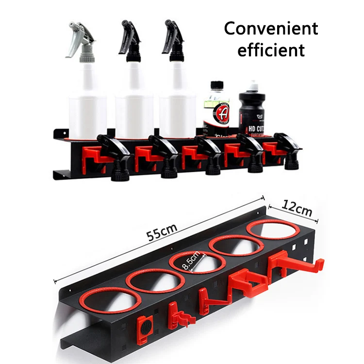 Spray Bottle Storage Rack Abrasive Material Hanging Board Holder Car Beauty Accessory Auto Cleaning Detailing Tool