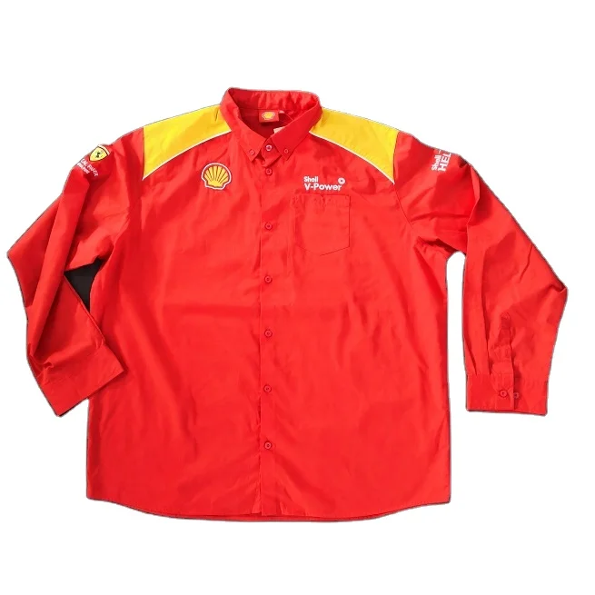 high quality shell long sleeve shirt mens workwear shirt gas station clothing