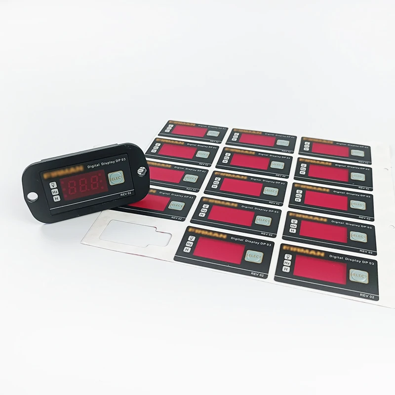 Custom Electronic instrument controller Panel Stickers Printed Industry Polycarbonate Overlay with Raised Button Keypad Label
