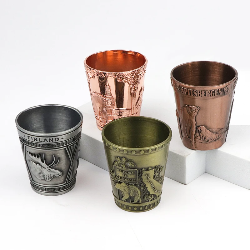 Factory Directly Price Personalized Design Zinc Alloy Tourist Souvenir Custom Metal Shot Glass