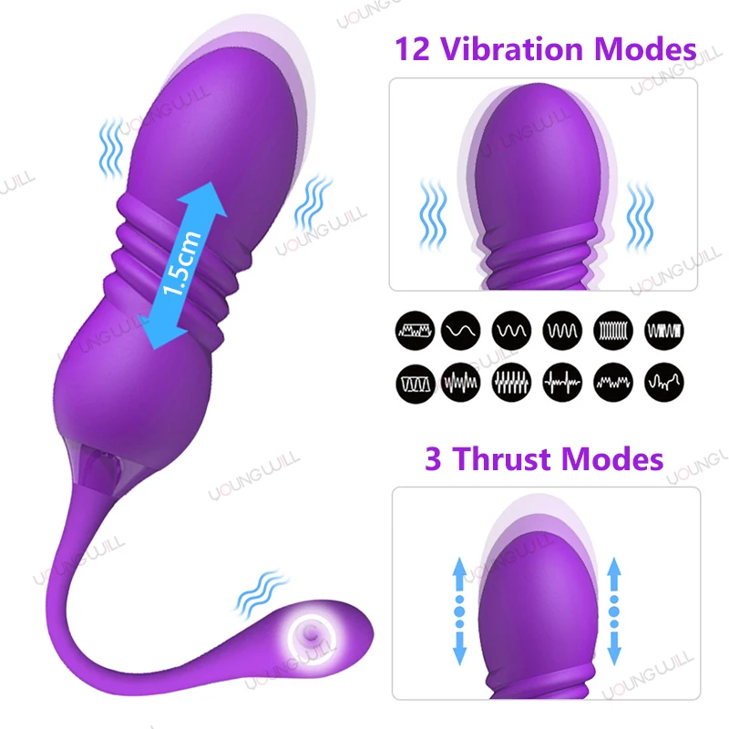 Remote Control G-Spot Clitoris Simulator Vagina Ball Massage Kegel Trainer Wireless Telescopic Vibrator Egg Sex Toys For Women