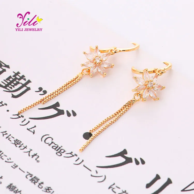 Wholesale Cheap Fashionable 18k Gold Plated Hanging Earrings For Women