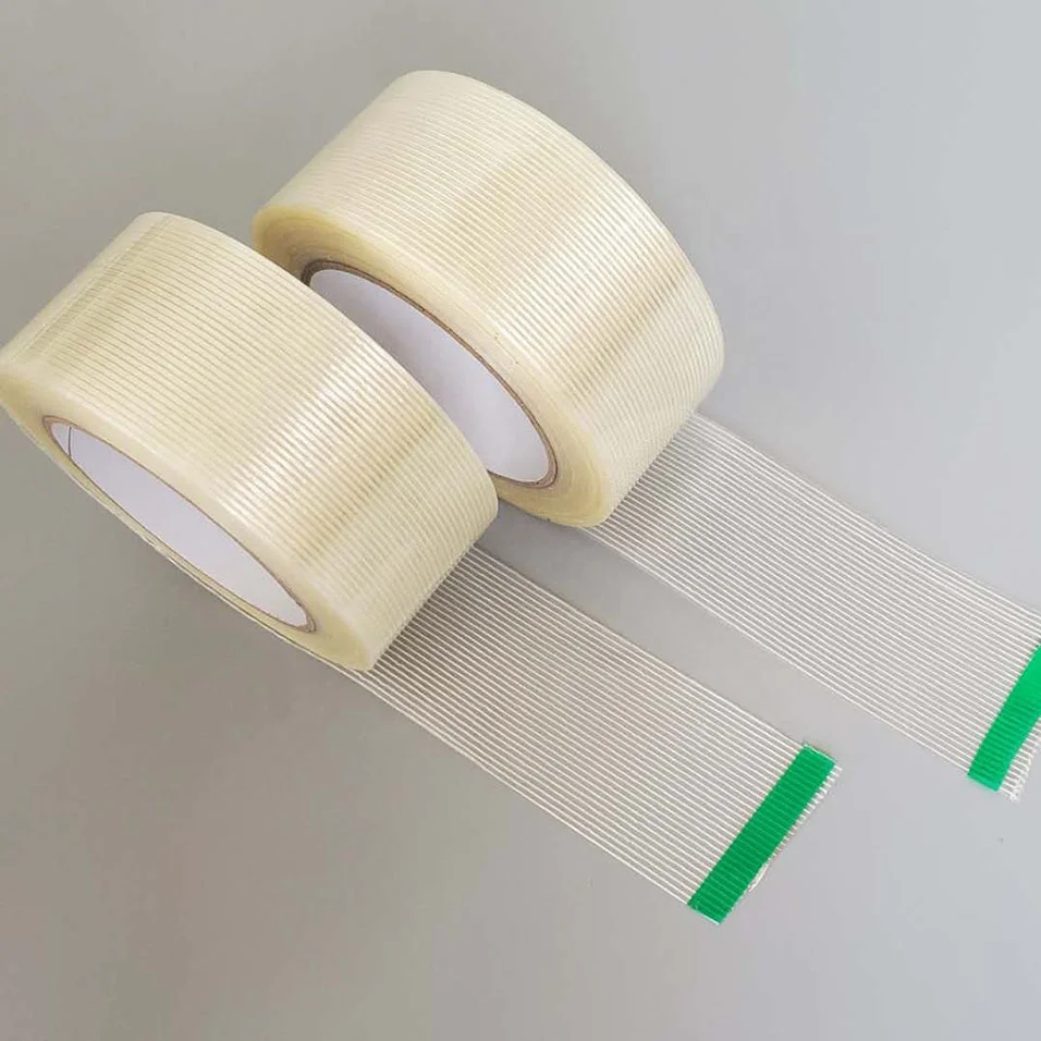 Laminated Cross Directional Fiberglass Reinforced Adhesive Filament Tape for packing / sealing