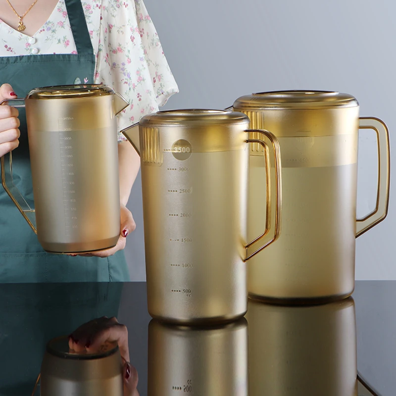 Super Large 2.4L PC Dark Brown Acrylic Teapot Heat-Resistant Tea Ice Water 5L Milk Bottle Shop Use Colorful Water Bottle