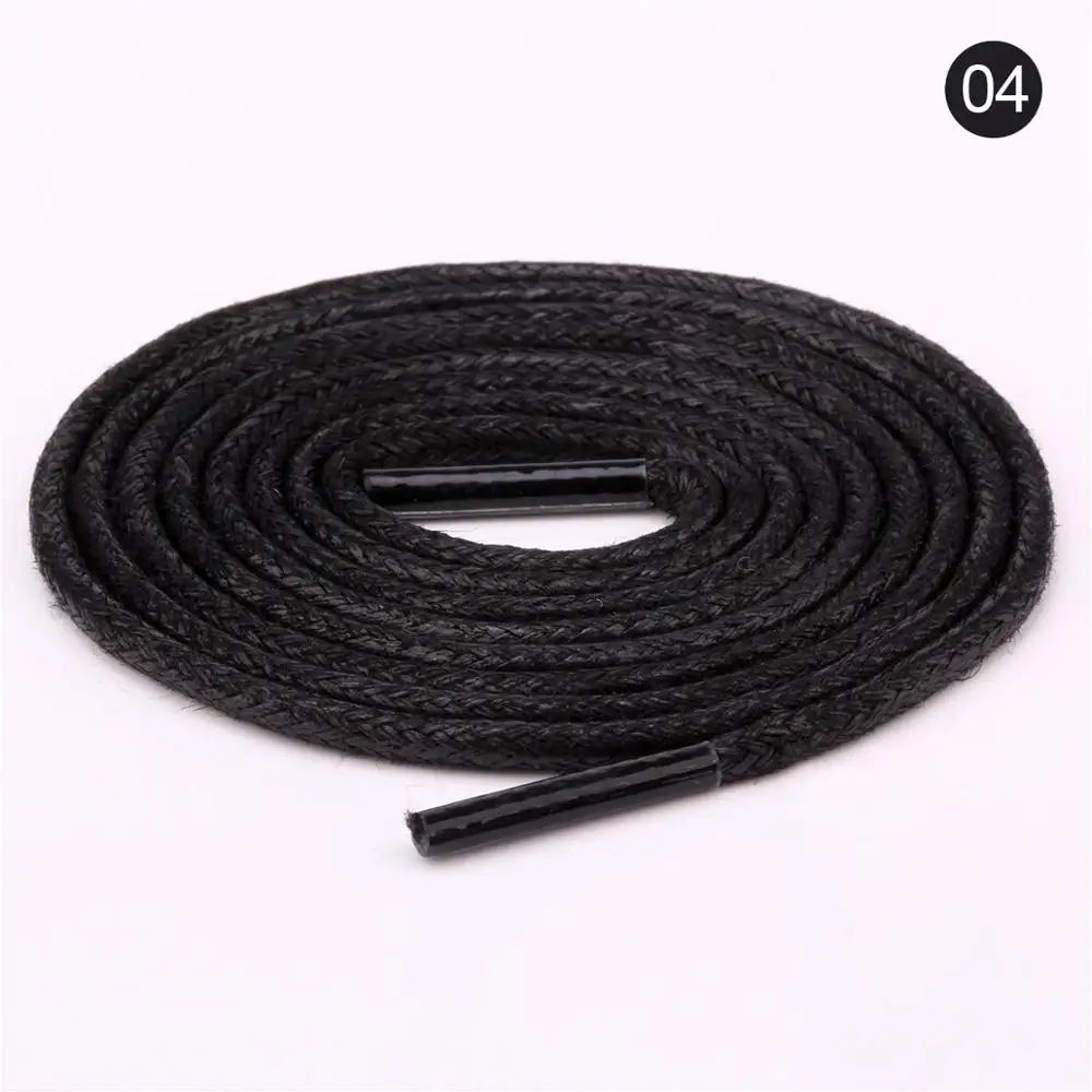 Custom length/packaging/thickness Round Waxed Shoelaces Cotton Shoe laces Shoe strings for Leather shoes