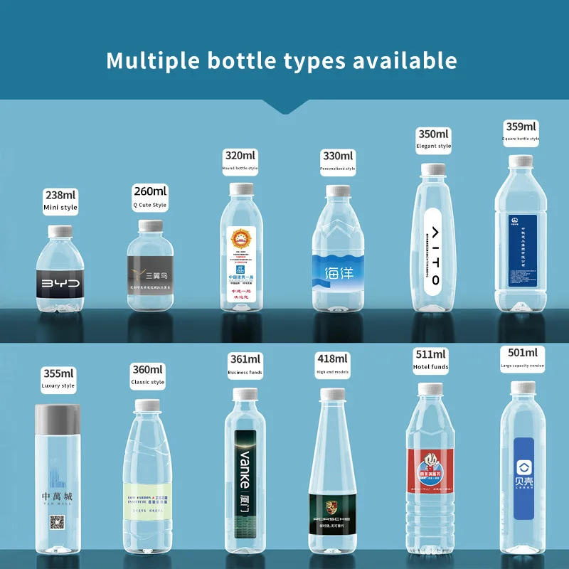 OEM/ODM 238 мл/360 мл/380 мл различный размер бутилированной натуральной минеральной воды