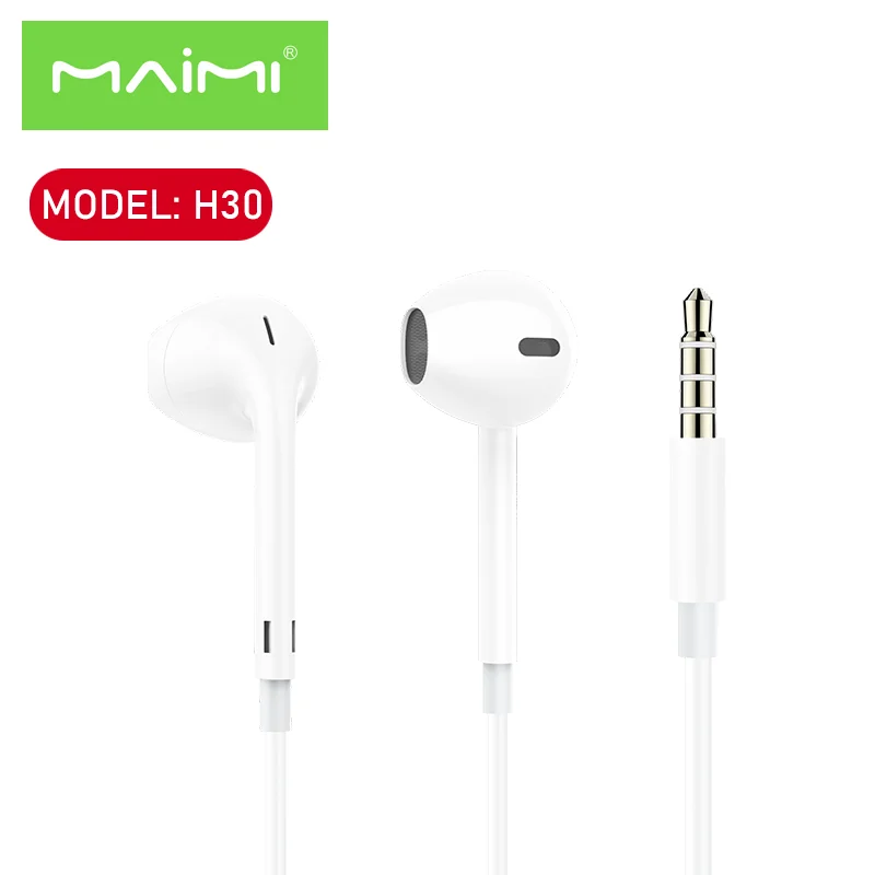 Maimi H30 Stereo music headset 3.5MM Plug for ipod  for HUAWEI MI etc.smart phone, In-Ear Headset  earphone