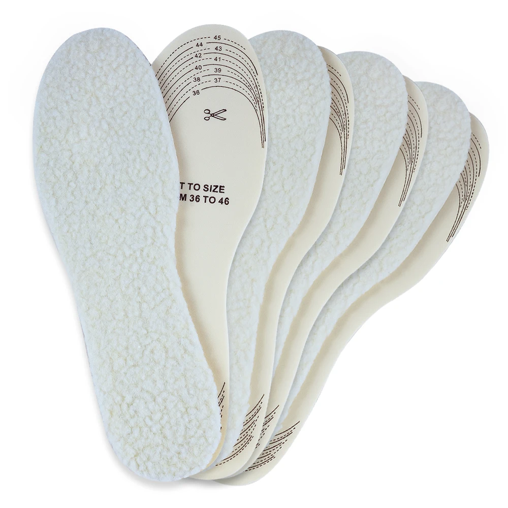 Wholesale 100% Real Wool Felt Winter Warm Comfort Latex Foam Wool Insoles For Shoes