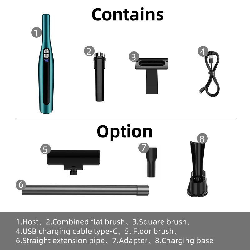 Dry Wireless Usb Chargeable And Car Charger Vacuum Cleaner