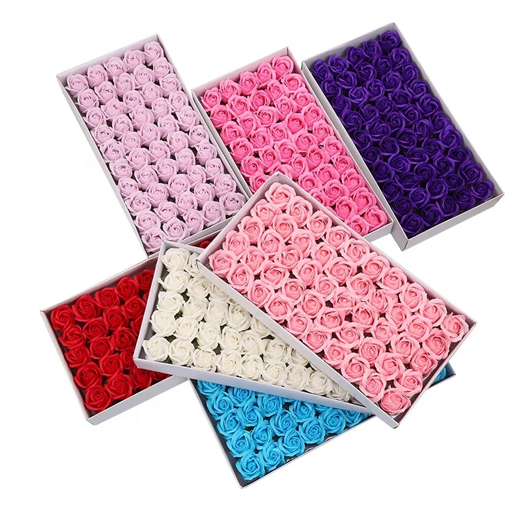 OurWarm Premium Korea Arrangements PU Decorated Artificial Floral Dry Large Rose Head Gift Box Set Soap Foam Flowers