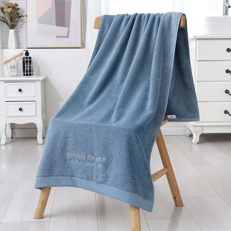 Wholesale High- End Solid Color Thickened Terry 100% Egyptian Cotton Luxury Hotel Bath Towel Set with Customized Embroidery Logo