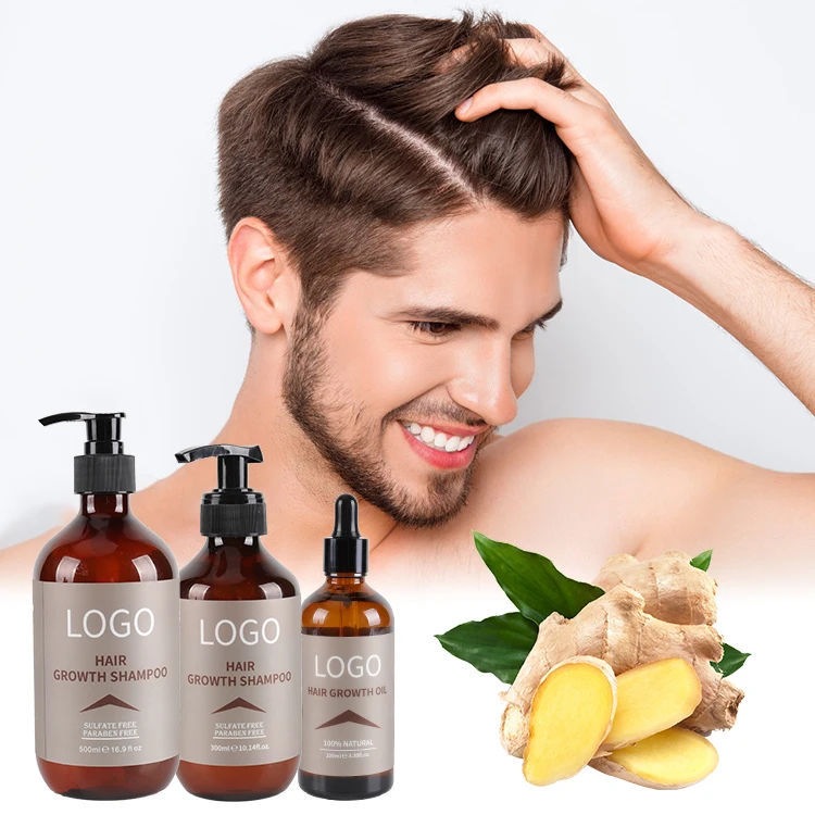 Private Label Grow Me OEM Customized Logo Organic Care Anti Hair Loss Ginger Hair Growth Oil Shampoo
