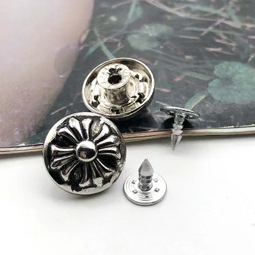 Wholesale diameter brass alloy iron metal adult custom logo denim  jeans buttons and rivet