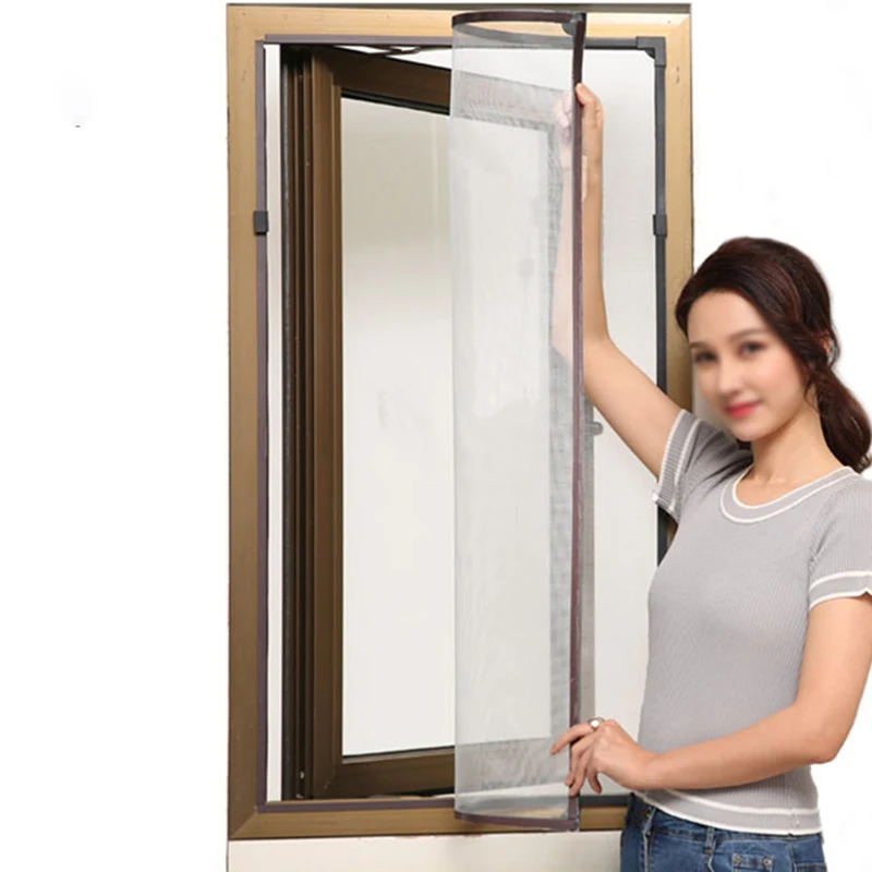 Diy Retractable Fly Insect Screen Net Mesh Magnetic Window Mosquito Screen