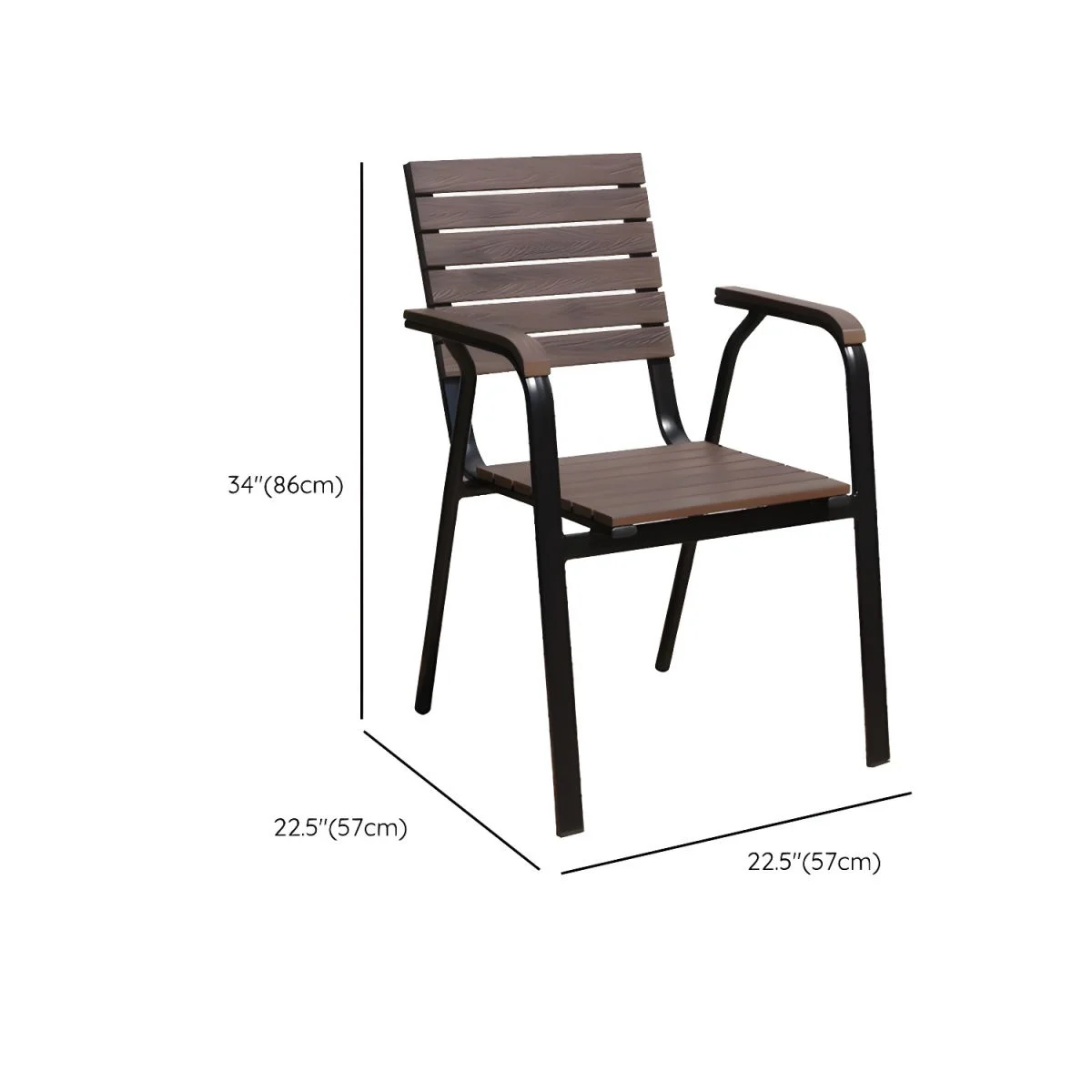 Hot Sale Balcony Bistro Plastic Wood Outdoor Plastic Wooden Furniture Dining Table Chairs Set